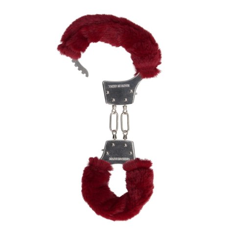 Furry Metal Hand Cuffs - Red SHOTS
