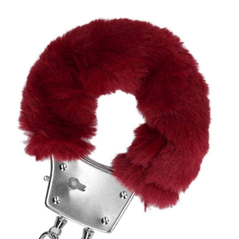 Furry Metal Hand Cuffs - Red SHOTS