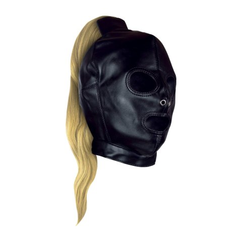 Mask with Blonde Ponytail - Black SHOTS