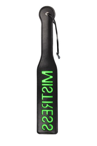 'Mistress'' Paddle - Glow in the Dark - Black/Neon Green SHOTS