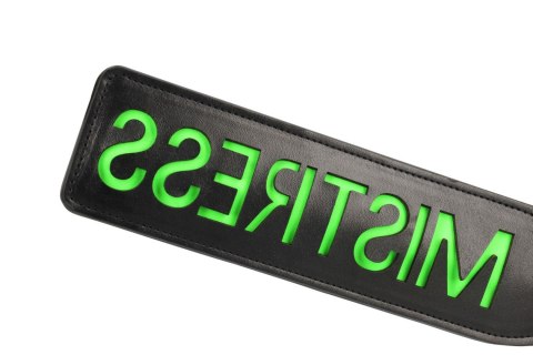 'Mistress'' Paddle - Glow in the Dark - Black/Neon Green SHOTS