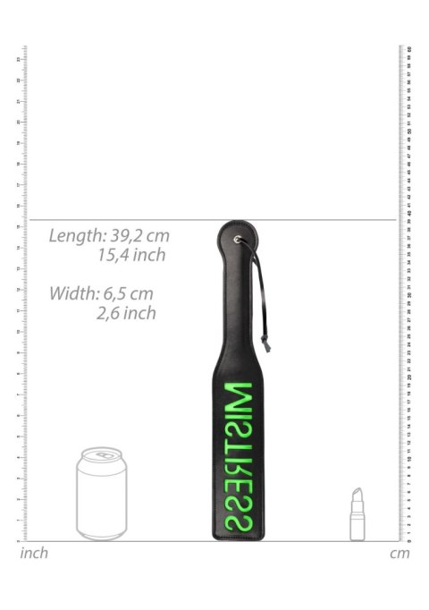 'Mistress'' Paddle - Glow in the Dark - Black/Neon Green SHOTS