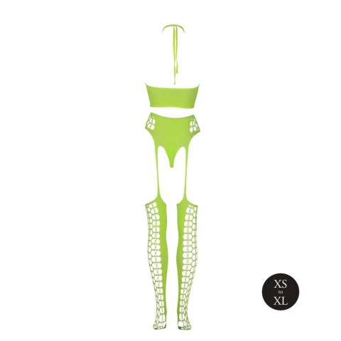 Two Piece with Crop Top and Stockings - Green - XS/XL SHOTS