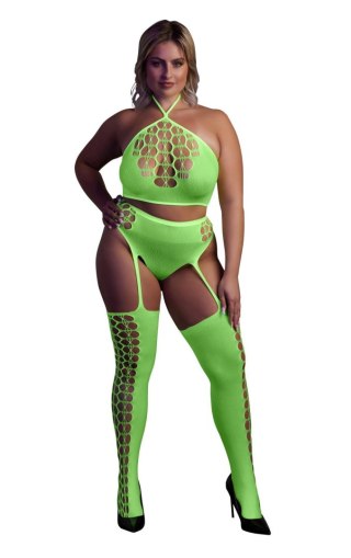 Two Piece with Crop Top and Stockings XL/XXXXL SHOTS