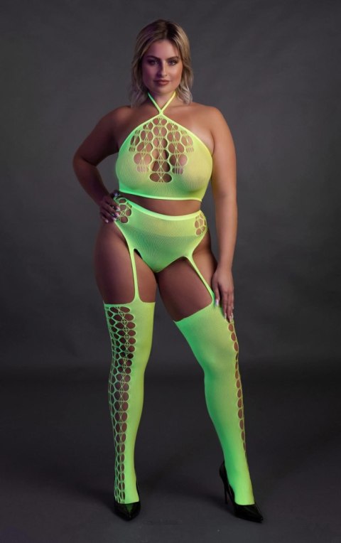 Two Piece with Crop Top and Stockings XL/XXXXL SHOTS