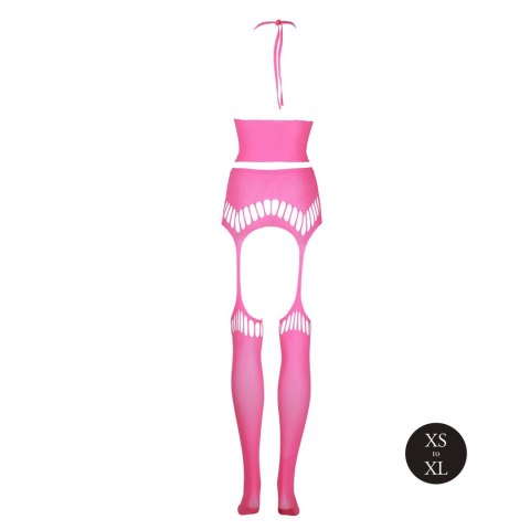 Two Piece with Crop Top and Stockings - Pink - XS/XL SHOTS
