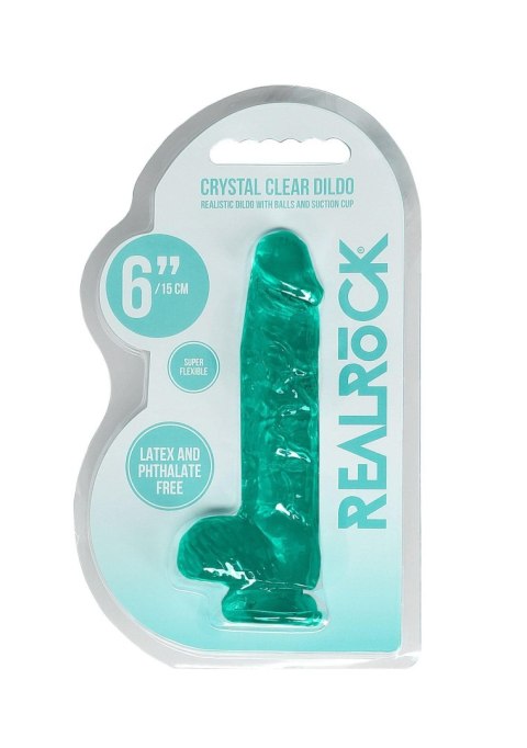 6"""" / 15 cm Realistic Dildo With Balls - Turquoise SHOTS