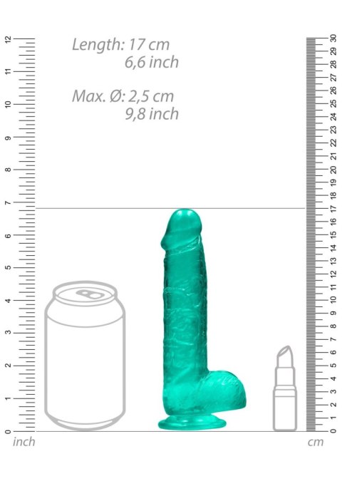 6"""" / 15 cm Realistic Dildo With Balls - Turquoise SHOTS