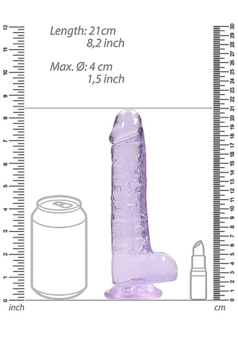 8"" / 20 cm Realistic Dildo With Balls - Purple SHOTS