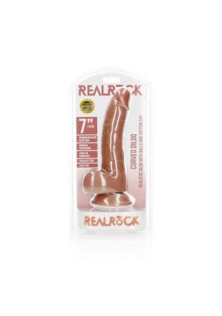 Curved Realistic Dildo Balls Suction Cup - 7""""/ 18 cm SHOTS