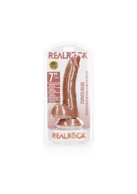 Curved Realistic Dildo Balls Suction Cup - 7""""/ 18 cm SHOTS