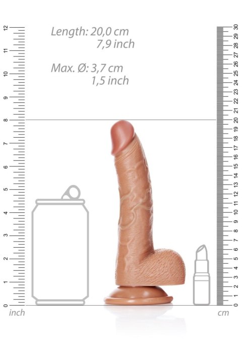 Curved Realistic Dildo Balls Suction Cup - 7""""/ 18 cm SHOTS