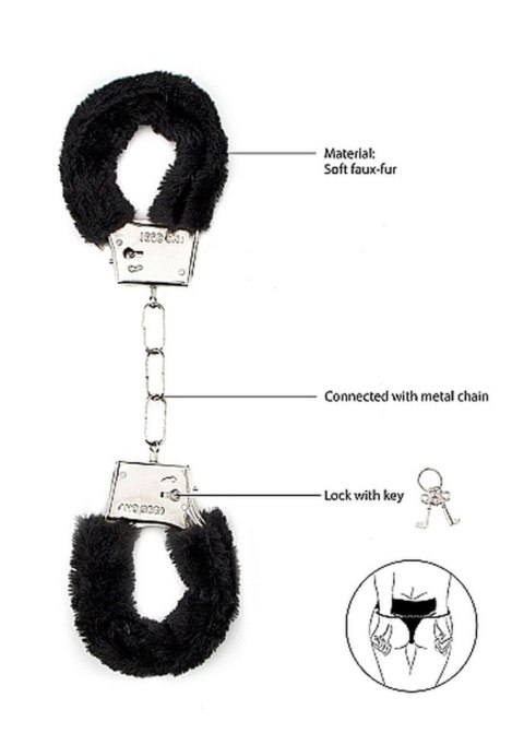 Furry Handcuffs - Black SHOTS