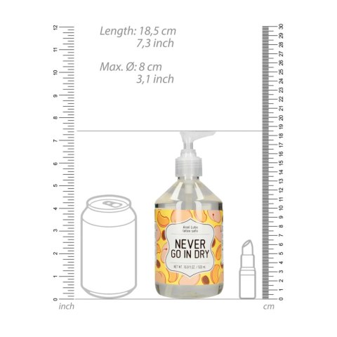 Never Go In Dry - Waterbased Anal Lubricant - 500 ml SHOTS
