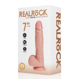 Vibrating Regular Straight Cock with Balls - 7" / 18 cm - Flesh SHOTS