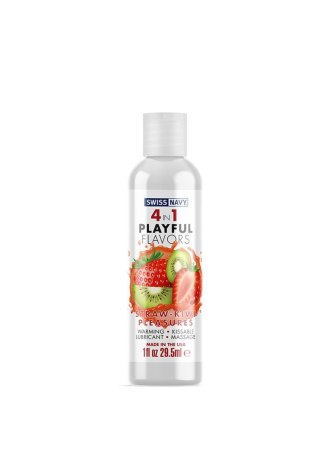 4 In 1 Lubricant with Straw-Kiwi Pleasures Flavor - 1 fl oz / 30 ml SHOTS