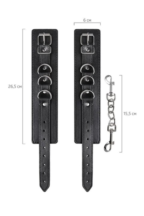 Anonymo handcuffs, PU leather, black, 26.5 cm TOYFA - Boys of Toys Sp. z o.o. (dystrybutor)
