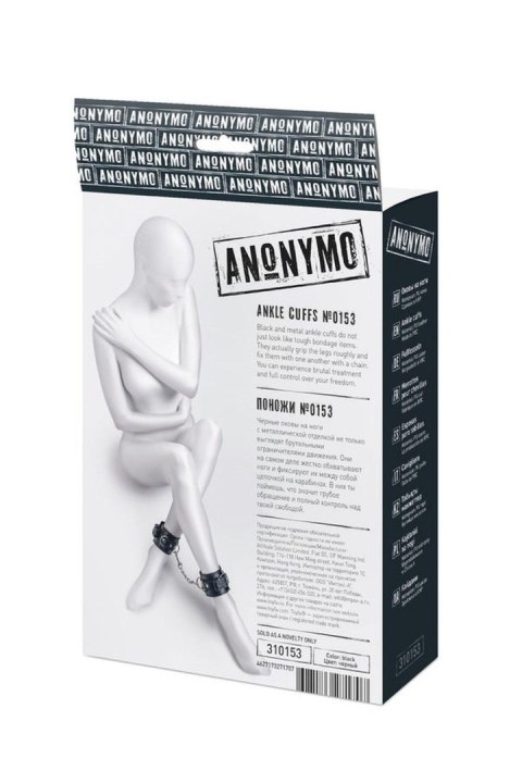 Anonymo handcuffs, PU leather, black, 26.5 cm TOYFA - Boys of Toys Sp. z o.o. (dystrybutor)