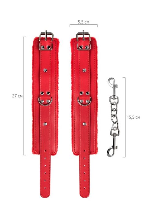 Anonymo handcuffs, PU leather, red, 27 cm TOYFA - Boys of Toys Sp. z o.o. (dystrybutor)
