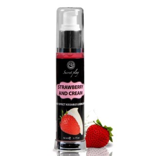 STRAWBERRY & CREAM HOT EFFECT KISSABLE LUBRICANT 50 ML Secret Play - FEMARVI S.L.