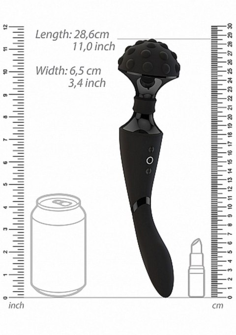 Stymulator- Shiatsu Bendable Massager Wand - Black SHOTS