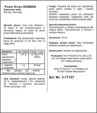 Supl.diety-Men Power Ginseng Drops 30ml HOT Productions & Vertriebs GmbH