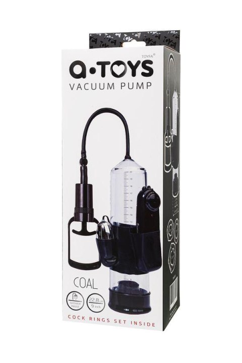 A-TOYS, Penis Pump Coal, with vibro, PVC, Transparent, 22,8 cm TOYFA - Boys of Toys Sp. z o.o. (dystrybutor)