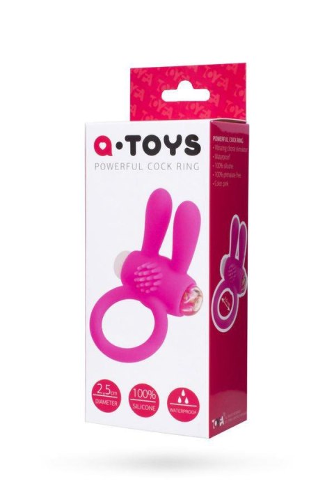 A-TOYS, Penis VibroRing Rabbi, Silicone, Pink, O2.5 cm TOYFA - Boys of Toys Sp. z o.o. (dystrybutor)