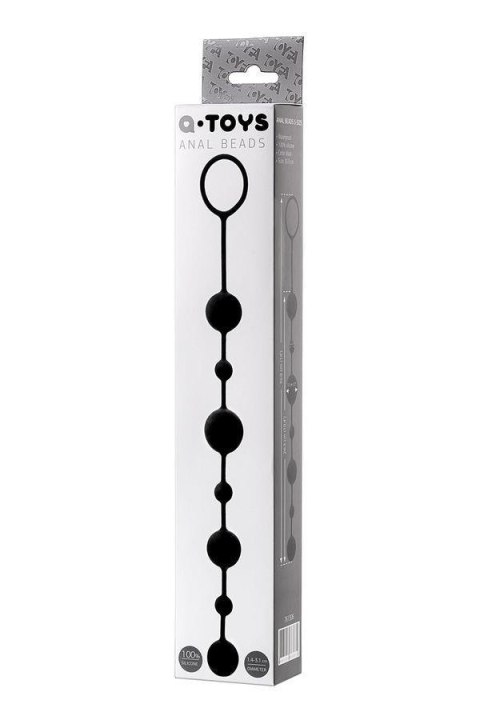 Anal beads Toyfa A-toys Coron, with balls, silicone, black, 35,9 cm TOYFA - Boys of Toys Sp. z o.o. (dystrybutor)
