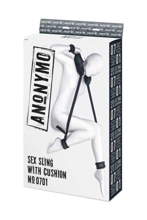 Anonymo fixing sling with pillow, velour, black, 127 cm TOYFA - Boys of Toys Sp. z o.o. (dystrybutor)