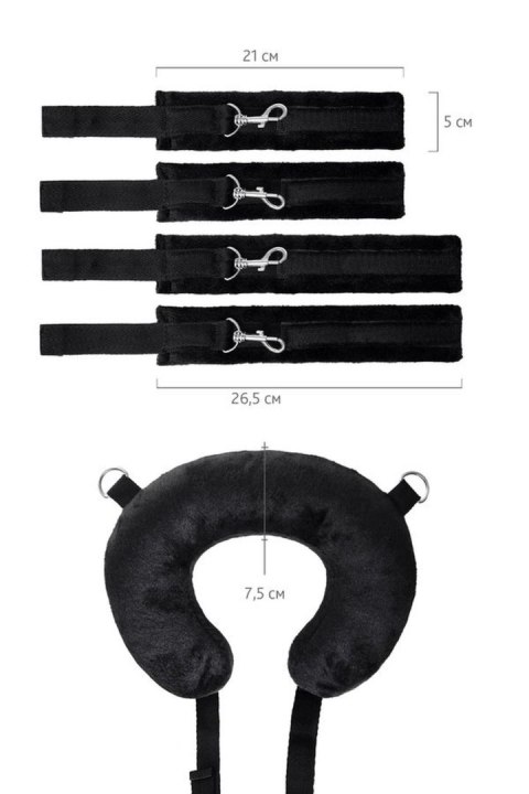 Anonymo fixing sling with pillow, velour, black, 127 cm TOYFA - Boys of Toys Sp. z o.o. (dystrybutor)