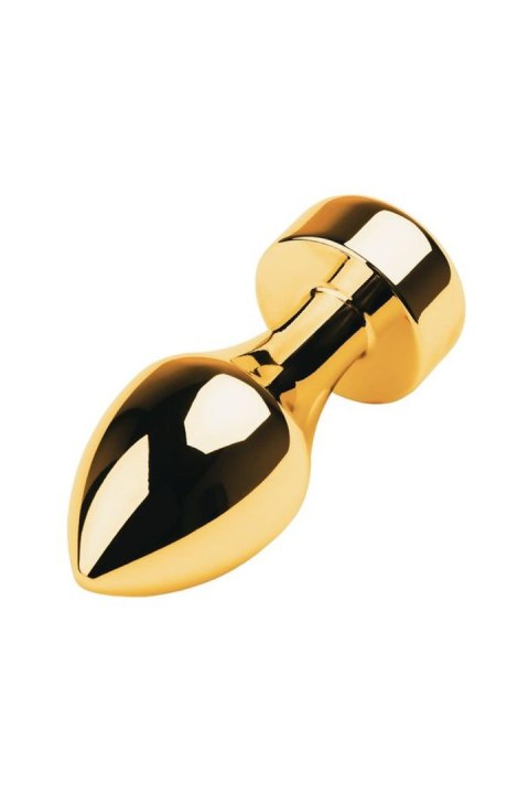 Gold anal plug TOYFA Metal with white round-shaped gem , length 7 cm, diameter 2-3,5 cm, weight 140 gr TOYFA - Boys of Toys Sp. z o.o. (dystrybutor)
