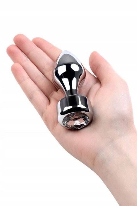 Metal by TOYFA, Anal plug, metal, silver, with diamond crystal, 9.5 cm, O 3.5 cm, 130 g TOYFA - Boys of Toys Sp. z o.o. (dystrybutor)