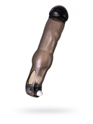 XToyFa XLover, Penis Sleeve, for increase in size with vibration, TPE, transparent black, 19.4 cm TOYFA - Boys of Toys Sp. z o.o. (dystrybutor)