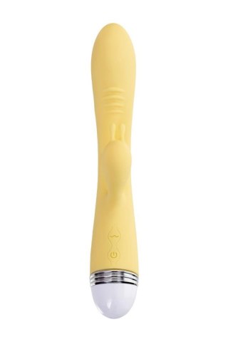 Vibrator with clitoral stimulator Flovetta by Toyfa Aster, silicone, yellow, 22 cm TOYFA - Boys of Toys Sp. z o.o. (dystrybutor)