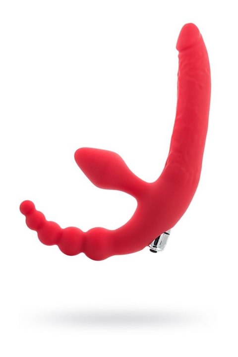 Black & Red, Beltless strapon with vibro-bullet, moisture-resistant, silicone, red 35 cm TOYFA - Boys of Toys Sp. z o.o. (dystrybutor)