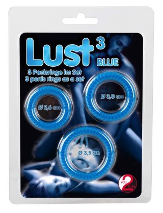 Lust 3 Cock Rings blue ORION