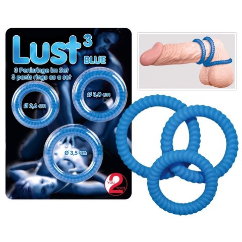 Lust 3 Cock Rings blue ORION