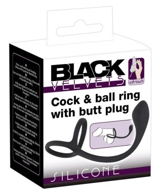 Black Velvets Cock + Ball ring ORION