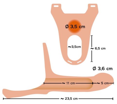 Silicone Strap-on +5cm medium ORION