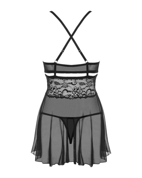 Bielizna-838-BAB-1 babydoll i stringi czarna L/XL Obsessive - Amocarat Sp. z o.o.