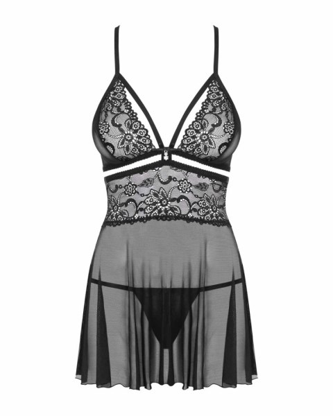 Bielizna-838-BAB-1 babydoll i stringi czarna XXL Obsessive - Amocarat Sp. z o.o.