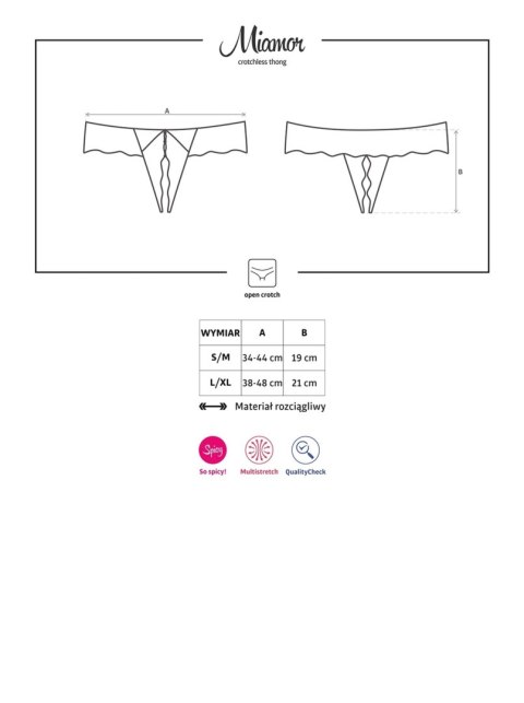 Bielizna- Miamor stringi otwarte czarne XXL Obsessive - Amocarat Sp. z o.o.