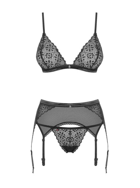 Bielizna-Shibu komplet 3-częściowy czarny S/M Obsessive - Amocarat Sp. z o.o.