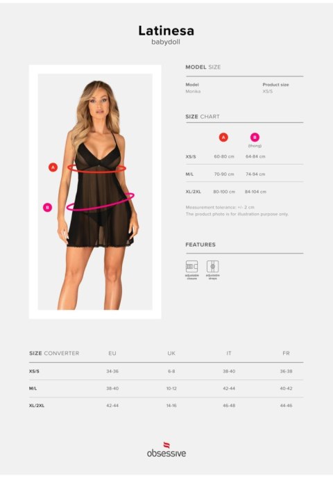 Latinesa babydoll i stringi XL/2XL Obsessive - Amocarat Sp. z o.o.