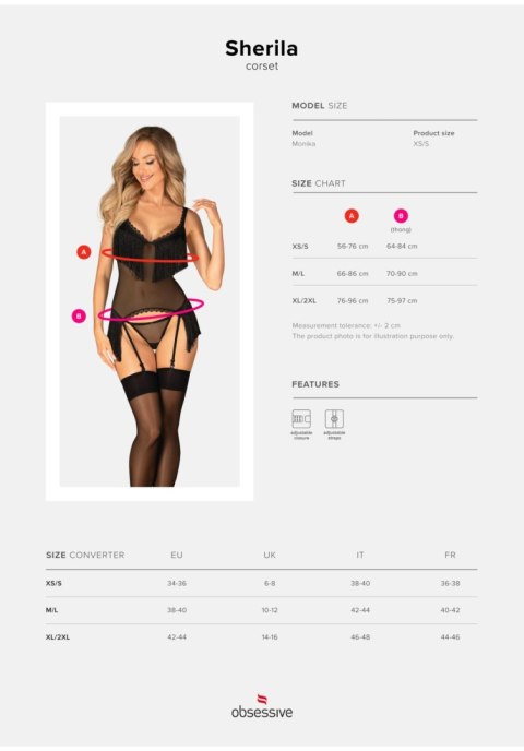 Sherila gorset i stringi XL/2XL Obsessive - Amocarat Sp. z o.o.