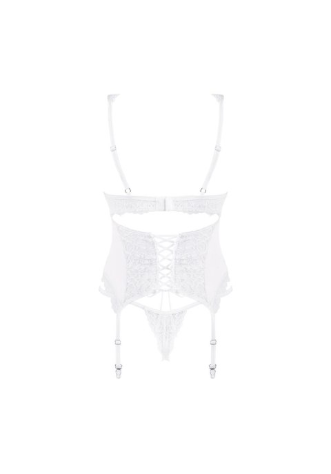 Bielizna-Amor Blanco gorset i stringi biały L/XL Obsessive - Amocarat Sp. z o.o.