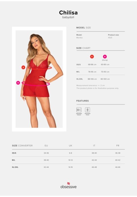 Chilisa babydoll i stringi M/L Obsessive - Amocarat Sp. z o.o.