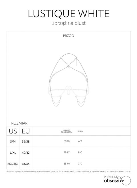 Lustique White uprząż na biust S/M/L Obsessive - Amocarat Sp. z o.o.