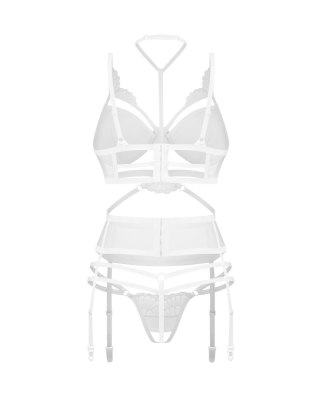 Premisis White otwarty komplet 3-częściowy L/XL Obsessive - Amocarat Sp. z o.o.
